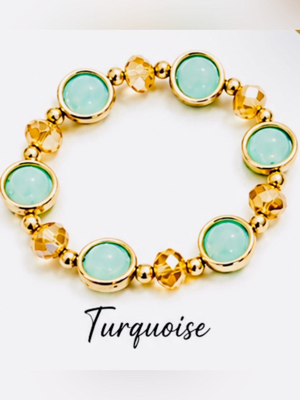 Gold Beaded Bracelet (Various Colors)